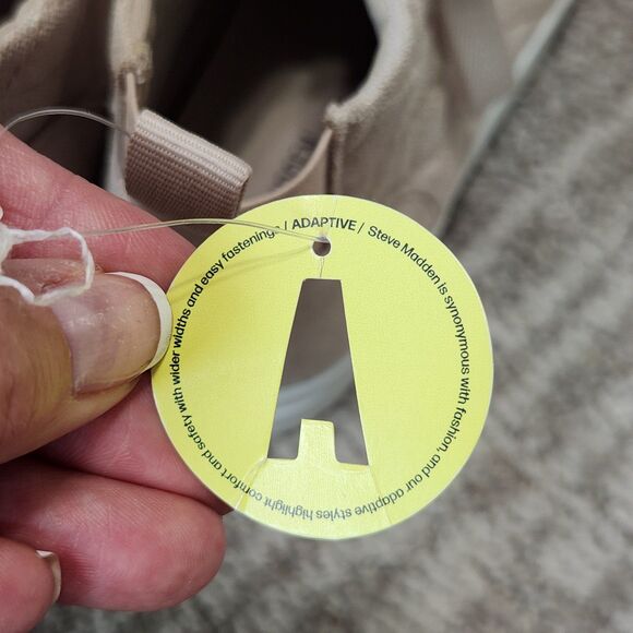 Steve Madden girls Adaptive Reggie iridescent beige wedge sneakers size 3 youth - Picture 3 of 12